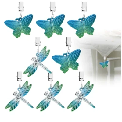 Imagen de com four® 8X Pesos para manteles en Forma de libélulas y Mariposas Abrazaderas Aprox. 35 g Cada uno Mantel (Azul + Azul)