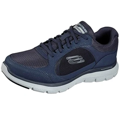 Imagen de Skechers Flex Advantage 4.0 True Clari Hombre Scarpe da Ginnastica, Navy Leather PU Mesh Trim, 44 EU