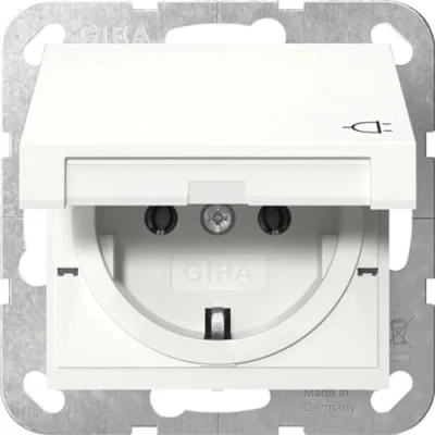 Imagen de Gira 445427 Schuko Enchufe con tapa abatible, color blanco