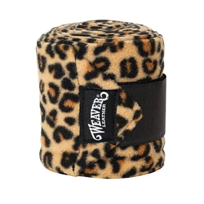 Imagen de Weaver Leather Vendas para piernas Polo, Paquete de 4, Leopardo Cuidado, Unisex, 4 1/2&quot; W x 9&#039; L