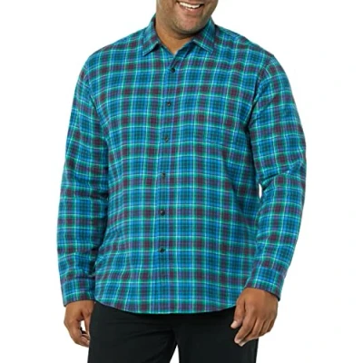 Imagen de Amazon Essentials Camisa de Franela, Manga Larga (Disponible en Tallas Grandes) Hombre, Azul Burdeos Verde Cuadros Escoceses, S