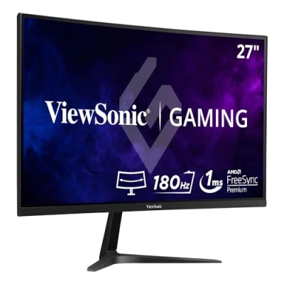 Imagen de ViewSonic Monitor curvo VX2718 2KPC MHD de 27», 2K, panel VA, 165 Hz, MPRT 1 ms, sincronización adaptativa, 2 HDMI, DisplayPort, altavoces