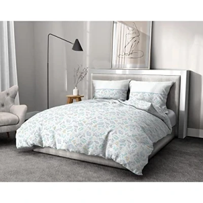 Imagen de Home Linge Passion Funda nórdica de 3 Piezas, 100% algodón, 57 Hilos, 2 Personas, 220 x 240 cm, Color Azul