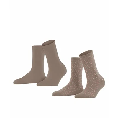 Imagen de ESPRIT Playful Dot 2 Pack W SO algodón estampado pares, Calcetines Mujer, Marrón (Sughero 5031), 39 42