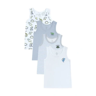 Imagen de Chicco 4 Pieces Camiseta interior para niños, Talla: 8a, White