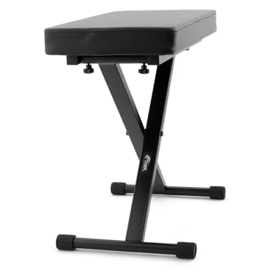 Imagen de Banco de teclado, taburete piano Tiger PST7 BK Asiento con marco en X ajustable 4 alturas y plegable