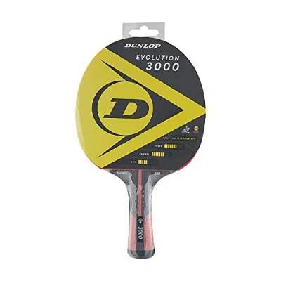 Imagen de Dunlop Raqueta de Ping Pong Evolution 3000, certificada ITTF, Jugadores intermedios, Color Negro, Talla única