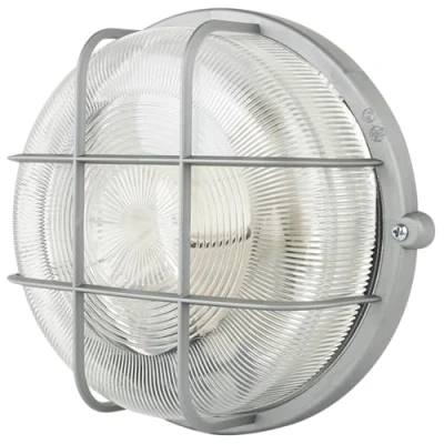 Imagen de REV lámpara LED para ambientes húmedos, redonda, IP44, 7 W, 600 lm, 3000 K, ideal como de pared o techo, taller, sótano, plata
