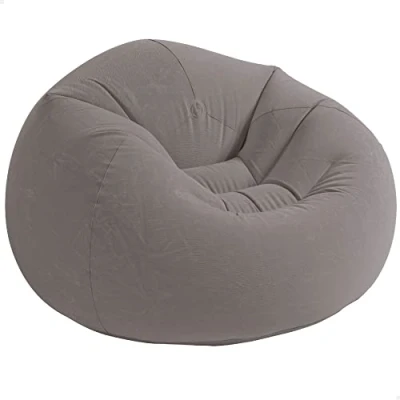 Imagen de Intex Beanless Bag Silla Mueble Inflable Puf, 1,14m x 71cm, Gris