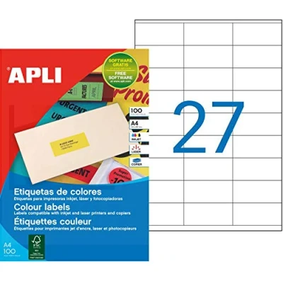 Imagen de Agipa Colored multipurpose 100 A4 70 x 31 yellow Etiqueta autoadhesiva (Amarillo, mm, mm)