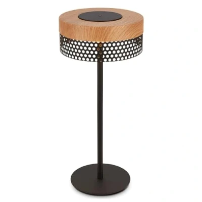 Imagen de Briloner Lámpara de mesa recargable Booha, marrón, metal, IP44, atenuable