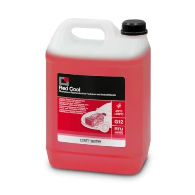 Imagen de ERRECOM Red Cool, Líquido para Radiador Rojo Fluorescente 20C, anticongelante G12 con Paquete inhibidor de Base orgánica Oat, Listo Usar, 5 litros