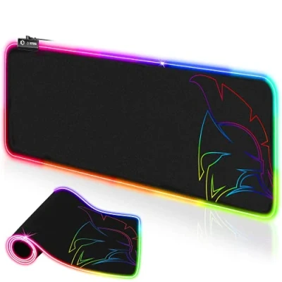 Imagen de EMPIRE Gaming Dark Rainbow Alfombrilla Raton XXL RGB 12 Modo de Iluminación 800x300x4mm Mousepad Retroiluminación Luminosa Hidrorresistente Goma Antideslizante PC,Mac y Ordenador Portátil