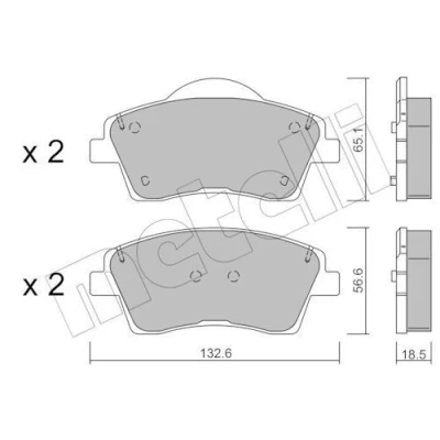 Imagen de METELLI 22 1249 0 Juego de pastillas freno excl. contacto avisador desgaste VOLVO: XC40