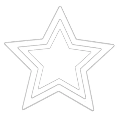 Imagen de Glorex 6 1294 410J Juego de Estrellas Metal en Blanco 3 Marcos tamaños 15 cm 20 y 25 Ideal para Manualidades como atrapasueños decoración Pared o arreglos Florales