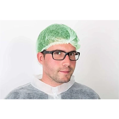 Imagen de Gorro acordeón 550mm protección desechable médica para clínicas y cocinas profesionales. Pack 100 Ud. Verde. 12 gr