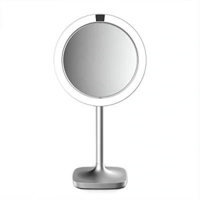 Imagen de Homedics El espejo de maquillaje se ilumina automáticamente al acercarse a la cara, cara doble: aumento 7x y 1x, inalámbrico recargable