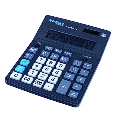 Imagen de Donau Tech Office K DT5141 01 Calculadora de Escritorio (Pantalla 14 dígitos, 201 x 155 35 mm), Color Negro