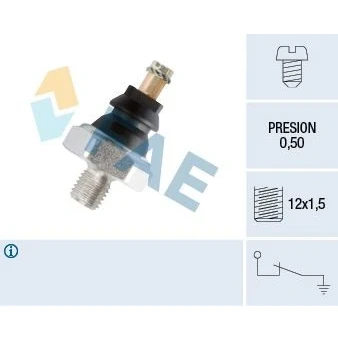 Imagen de FAE 10200 Sensor de Presión Aceite M12x1,5 BMW: 3 Berlina, 5 CITROËN: 2CV Dyane Hatchback, MERCEDES BENZ: T1 Furgón