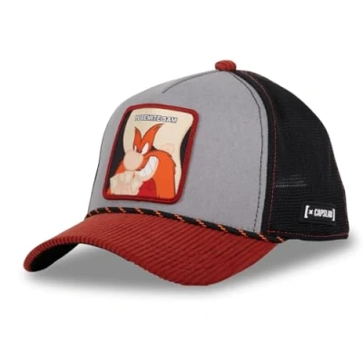 Imagen de Capslab Sam Bigotes Looney Tunes Pana Gris Rojo Negro Gorra de Camionero Ajustable