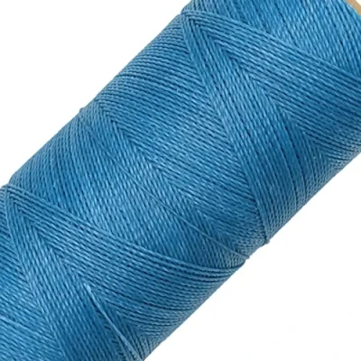 Imagen de Linhasita Bobina Hilo Encerado 100gr / 360 Metros 0,5 mm de Grosor Poliester Macrame 30 Colores (Azul Turquesa)