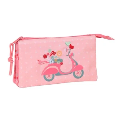 Imagen de Safta Moos Passion Portatodo Triple, Tejido Reciclable, Estuche Infantil, Niño, Ideal para Niños en Edad Escolar, Cómodo y Versátil, Calidad Resistencia, 22x3x12 cm