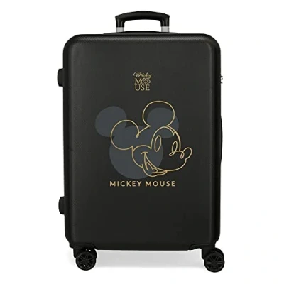 Imagen de Disney Mickey Outline Maleta mediana Negro 46x65x23 cms Rígida ABS Cierre de combinación lateral 56L 3 kgs 4 Ruedas dobles