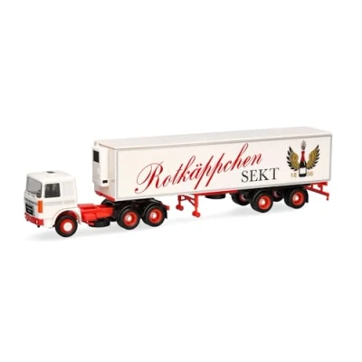 Imagen de herpa Camión Modelo Roman Diesel 6x4 Semi Remolque de Caja Refrigerada Rotkäppchen Sekt (Sajonia Anhalt/Freyburg), Miniatura a Escala 1:87, Pieza colección, plástico