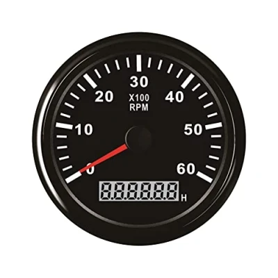 Imagen de ELING Tacómetro RPM Tacho Gauge Con Cronómetro para Coche Camión Barco Yate 0 6000RPM 85mm Luz de Fondo