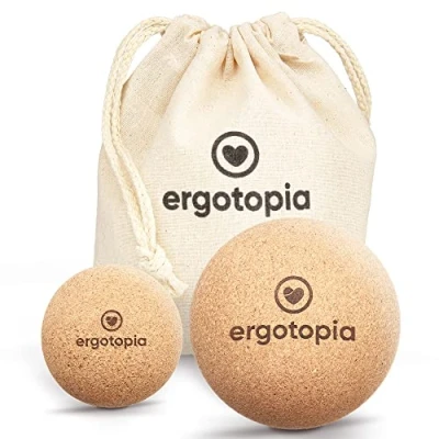 Imagen de Ergotopia Bola de Corcho Set Pelota Masaje Miofacial Antibacteriana y Duradera Bolas Respetuosas con el Medio Ambiente Automasaje Muscular Manualidades