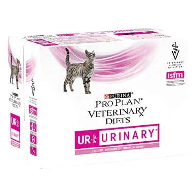 Imagen de Pro Plan Vet Feline UR Urinary Salmon Caja Pouch 10X85GR
