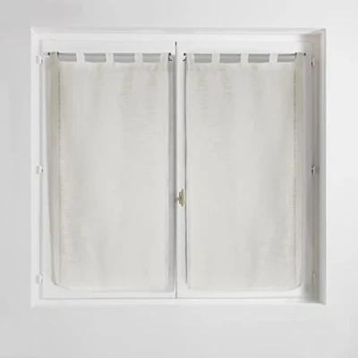 Imagen de Douceur d&#039;Intérieur Haltona Par Recto con Trabillas, Efecto Lino, Tejido Haltona, poliéster, Natural, 120 x 60 cm