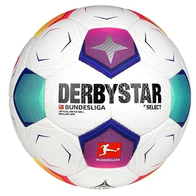 Imagen de Derbystar Bundesliga Brillant APS V23 Spiel 2023 2024 Balón de fútbol, Hombre, Talla: 5, Weisspinkorangetuerkis