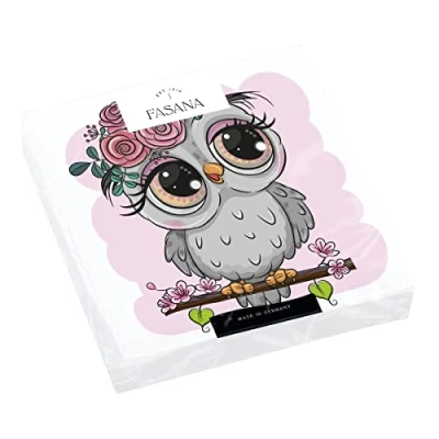 Imagen de 20 servilletas de búho en estilo dibujos animados, decoración mesa, decoupage, técnica servilletas, 33 x cm