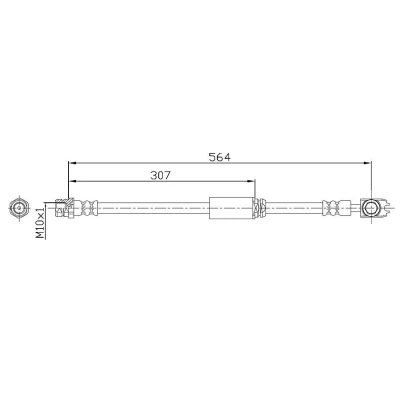 Imagen de METZGER 4116203 Latiguillos de Freno 564 F10x1 VOLKSWAGEN: GOLF 5, 6, Touran I, SEAT: Leon II Hatchback, Altea XL,