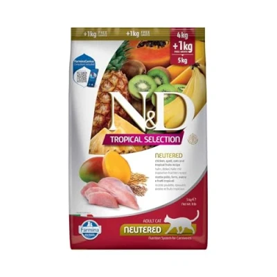 Imagen de FARMINA ND Cat Tropical Selection NEUTERED Pollo 4+1KG