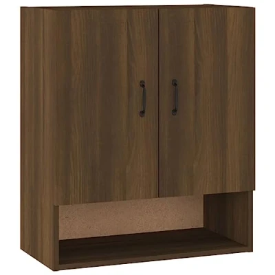Imagen de vidaXL Armario de Pared Estante Flotante Almacenaje Salón Sala Estar Hogar Muebles Decoración Madera Contrachapada Marrón Roble 60x31x70 cm