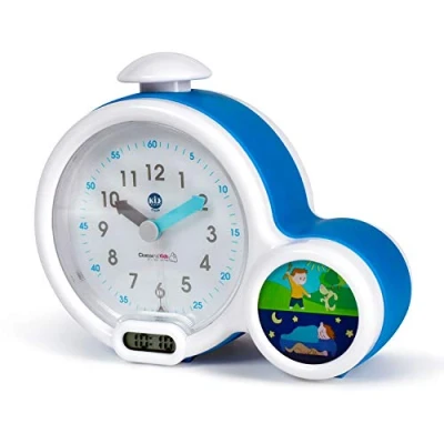 Imagen de Pabobo Despertador diurno nocturno analógico y digital educativo para niños Reloj +5 años Azul
