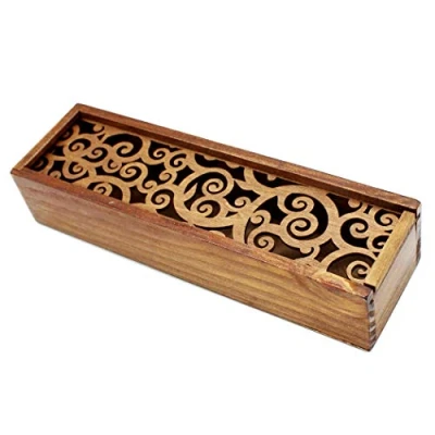 Imagen de Abcsea 1 Pieza Estuche de Lapices, Pluma, Caja Madera, Estuches Rodar Hierba