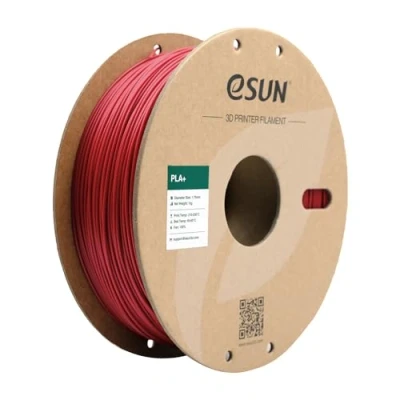 Imagen de eSUN Filamento PLA+ 1.75mm, Mejorado Tenacidad Impresora 3D PLA Plus, Precisión Dimensional +/ 0.03mm, 1KG Carrete (2.2 LBS) para de Impresión 3D, Rojo Oscuro