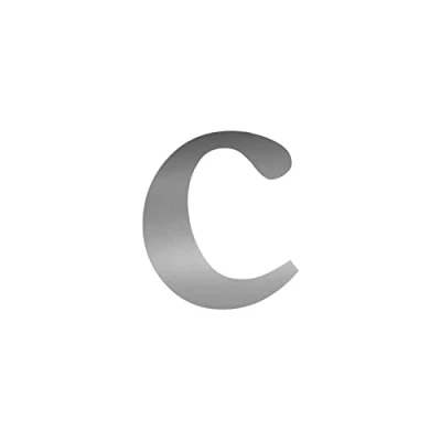 Imagen de Letras adhesivas c en plata I Serif Altura 10 cm Autoadhesivo Número de casa Complemento Letra para pegar exterior, buzón, puerta, resistente a la intemperie, kfz_479_c