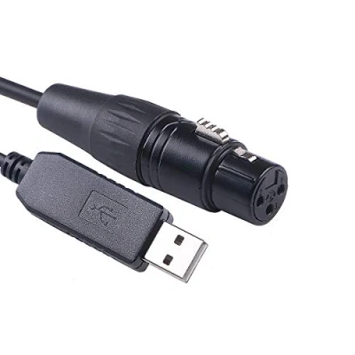 Imagen de USB a RS485 DMX512 hembra XLR para equipos de iluminación escenario control con Freestyler, chip FTDI (10 pies)