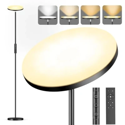 Imagen de Lámpara de Pie LED Regulable 36 W, Lamparas Para Salon Superbrillante 3000 LM Sala Estar, Atenuación Continua 2700 K a 6500 K, Control Remoto y Táctil