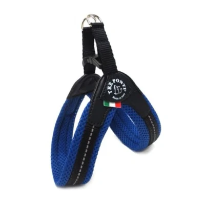 Imagen de Tre Ponti Fibbia Arnés de Malla para Perro pequeño, 1 Pulgada, Color Azul Claro