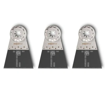 Imagen de FEIN Hoja de sierra E Cut Standard, Set 3 hojas, 65x50 mm, Alojamiento SLP, Dentado trabado, para todos los materiales derivados la madera, placa cartón yeso y plástico,