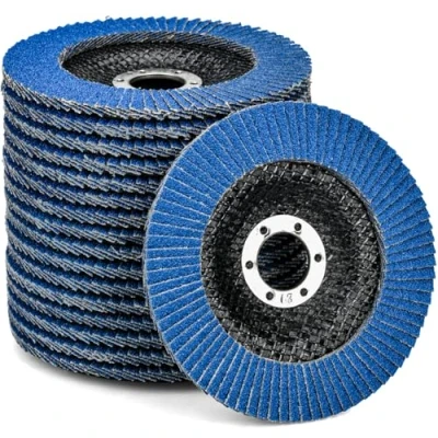 Imagen de HATANSE 10 Piezas Discos Abrasivos Ø 125 mm x 22.2 de Láminas Grano 120 para Amoladoras Angulares Acero Inoxidable Metal y Madera, Azul