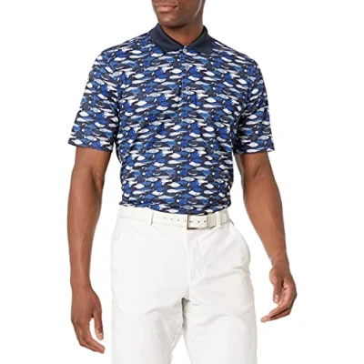 Imagen de Amazon Essentials Polo de Golf Secado Rápido Ajuste Normal Hombre, Azul Pez, XS