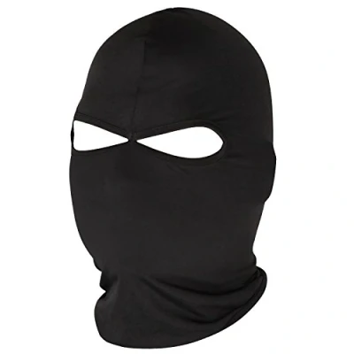 Imagen de TRIXES Máscara Pasamontañas Negra de Cara Completa Calentador Cuello Accesorio Moda para Esquí Paintball Pesca Airsoft Material Elástico Suave A Prueba Viento