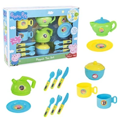 Imagen de Peppa&#039;s Tea Set, Peppa Pig Roleplay, Includes Teapot, Kettle, Sugar Bowl, Cup &amp; Saucers and Cutlery For Ages 3+