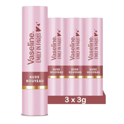 Imagen de Vaseline x Emily in Paris Nude Nouveau Bálsamo Labial Hidratante Barra Edición Limitada (Lote de 3 Nouveau)